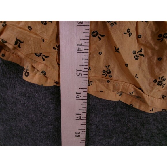 HM Crop Top Youth 14 Yellow Ditzy Floral Peplum Ruffle Sleeve Costal Cottage - Picture 5 of 10
